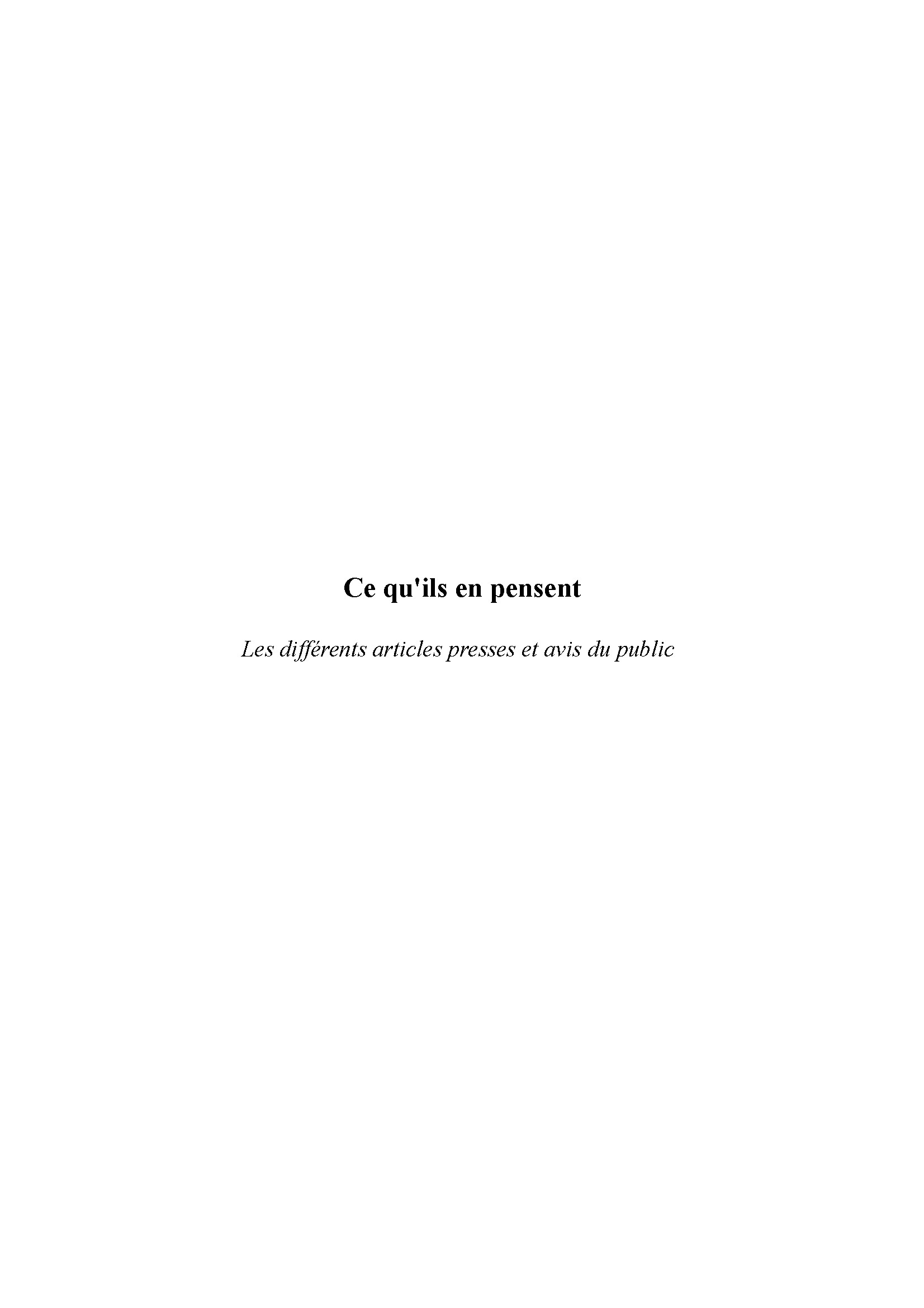 Revue de presse et avis — Cie Idées Mobiles